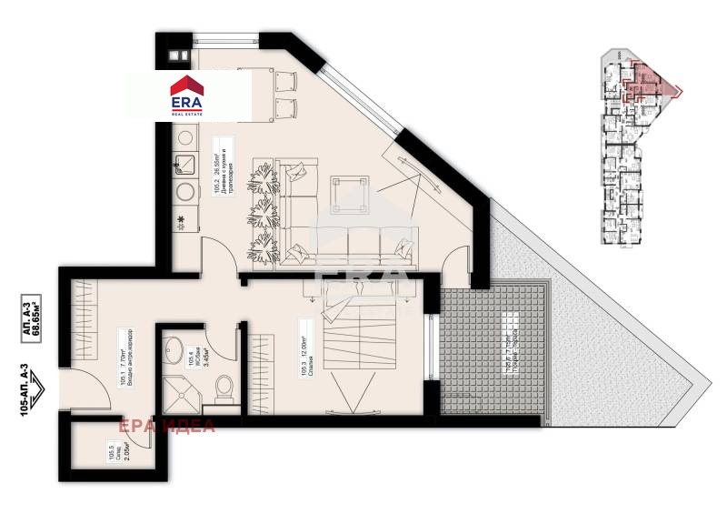 Продава 2-СТАЕН, гр. Елин Пелин, област София област, снимка 3 - Апартаменти - 53121007