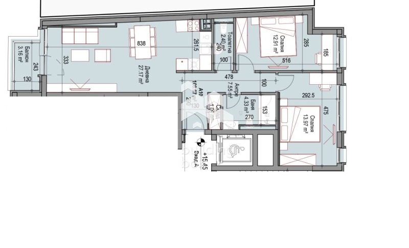En venta  2 dormitorios Sofia , Oborishte , 107 metros cuadrados | 12715957 - imagen [5]