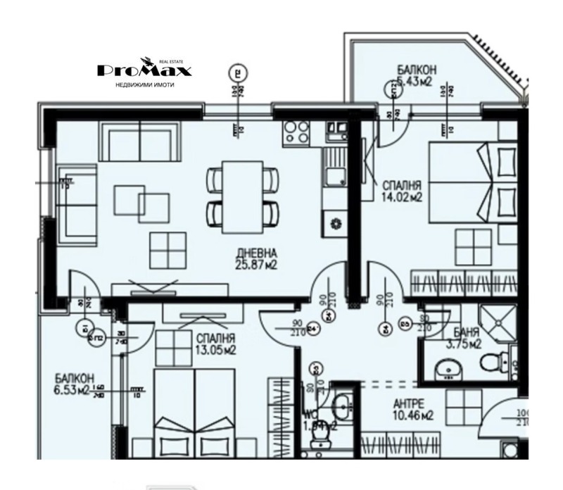 Продава 3-СТАЕН в град София, Драгалевци - 111 кв.м / 285 130 € » 557 665.81 лв., ПРОМАКС В 2007 - ОФИС МЛАДОСТ