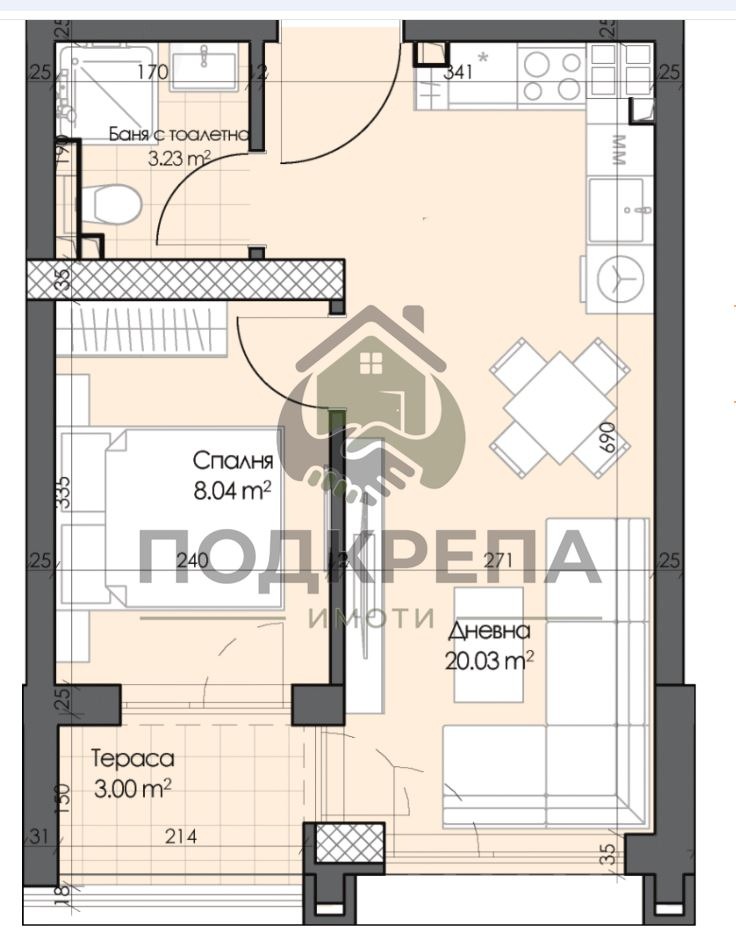 Продава 2-СТАЕН, гр. Пловдив, Гагарин, снимка 6 - Апартаменти - 53019074