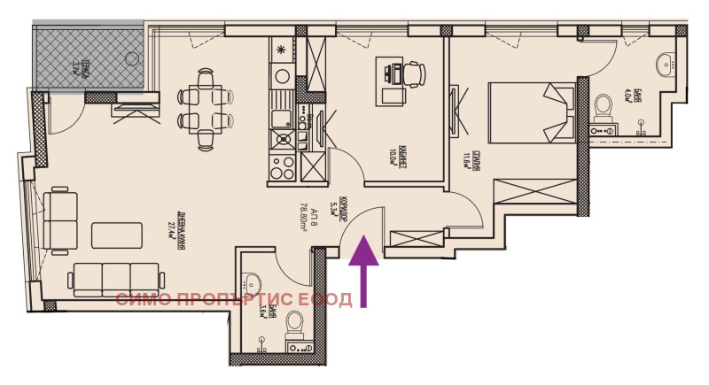 For Sale  2 bedroom Sofia , Tsentar , 93 sq.m | 63024628