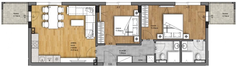 Na prodej  2 ložnice Plovdiv , Zapaden , 100 m2 | 27199317 - obraz [3]