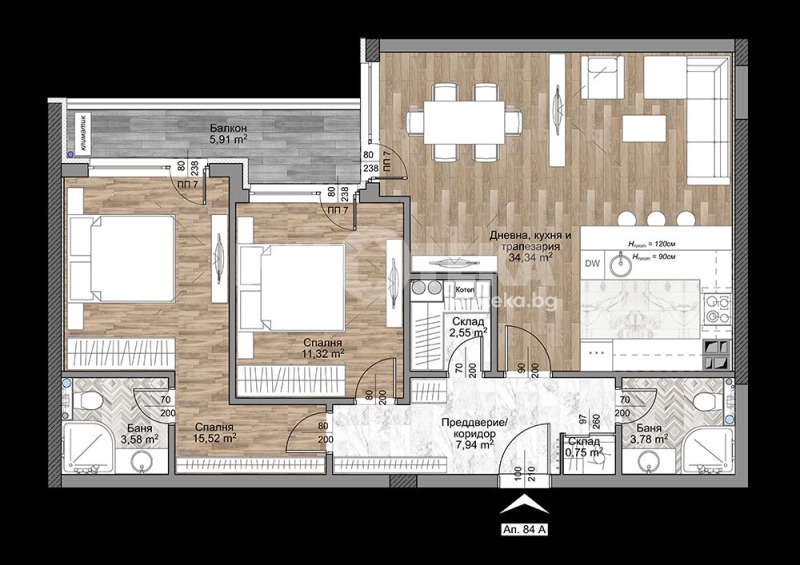 Te koop  2 slaapkamers Sofia , Mladost 4 , 114 m² | 25753692 - afbeelding [2]