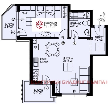 In vendita  1 camera da letto Sofia , Dragalevtsi , 79 mq | 74062752 - Immagine [2]