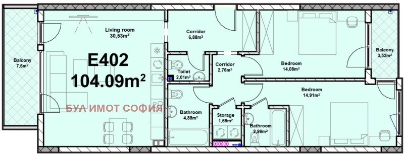 In vendita  2 camere da letto Sofia , Poligona , 127 mq | 19274514 - Immagine [3]