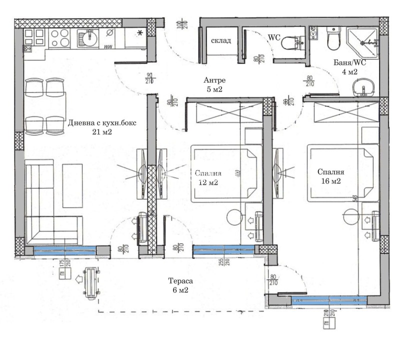 À venda  2 quartos Plovdiv , Belomorski , 90 m² | 98637078 - imagem [2]