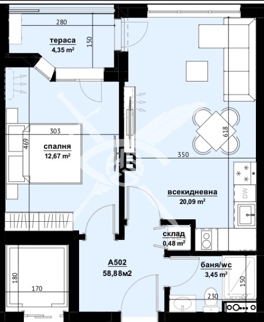 Продава 2-СТАЕН, гр. Бургас, Изгрев, снимка 2 - Aпартаменти - 48220304