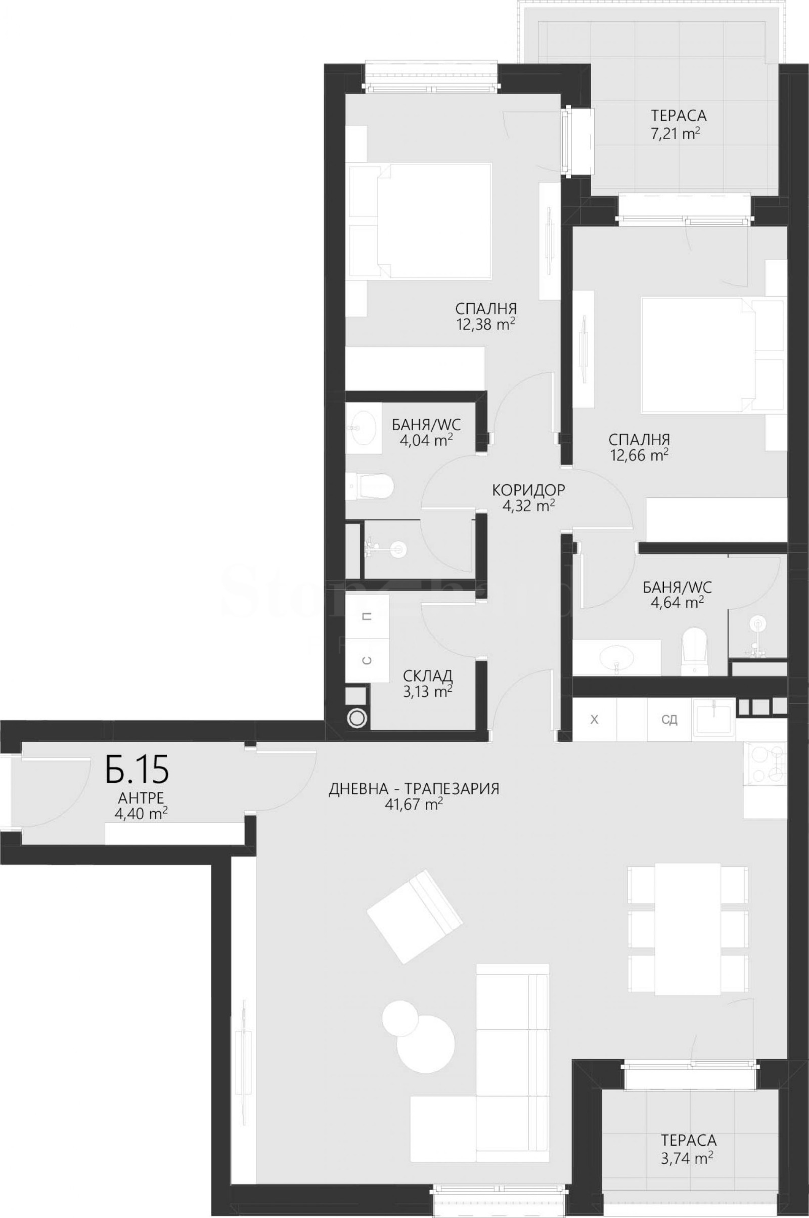 Продава 3-СТАЕН, гр. София, с. Лозен, снимка 2 - Апартаменти - 55199574