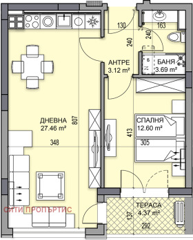 1 Schlafzimmer Gagarin, Plowdiw 3