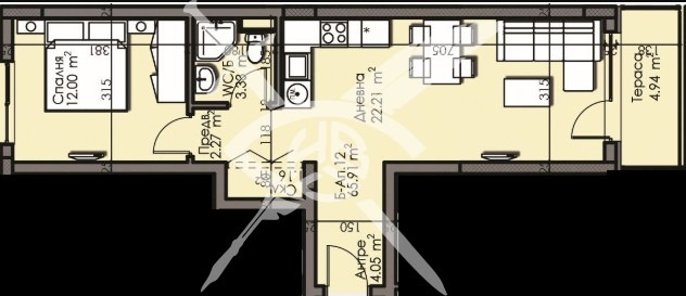 Продава 2-СТАЕН, гр. Бургас, Изгрев, снимка 2 - Aпартаменти - 48279208