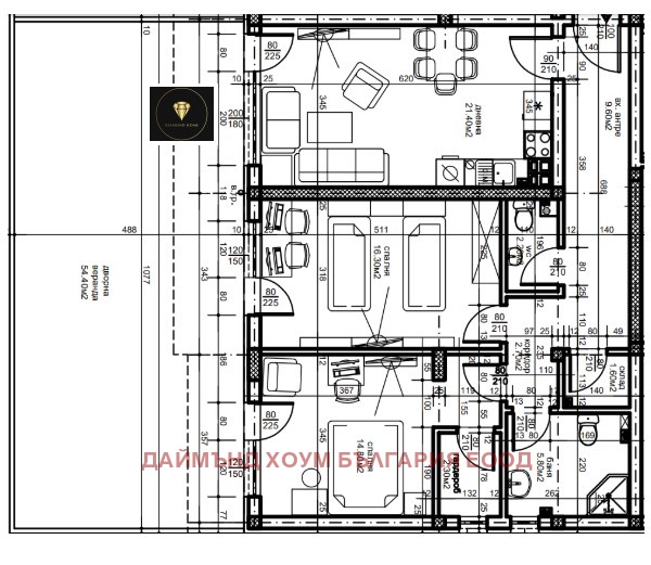 De vânzare  2 dormitoare Plovdiv , Iujen , 152 mp | 35169550 - imagine [2]