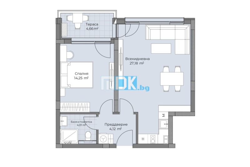 Продава 2-СТАЕН, гр. Пловдив, Остромила, снимка 3 - Апартаменти - 52749467