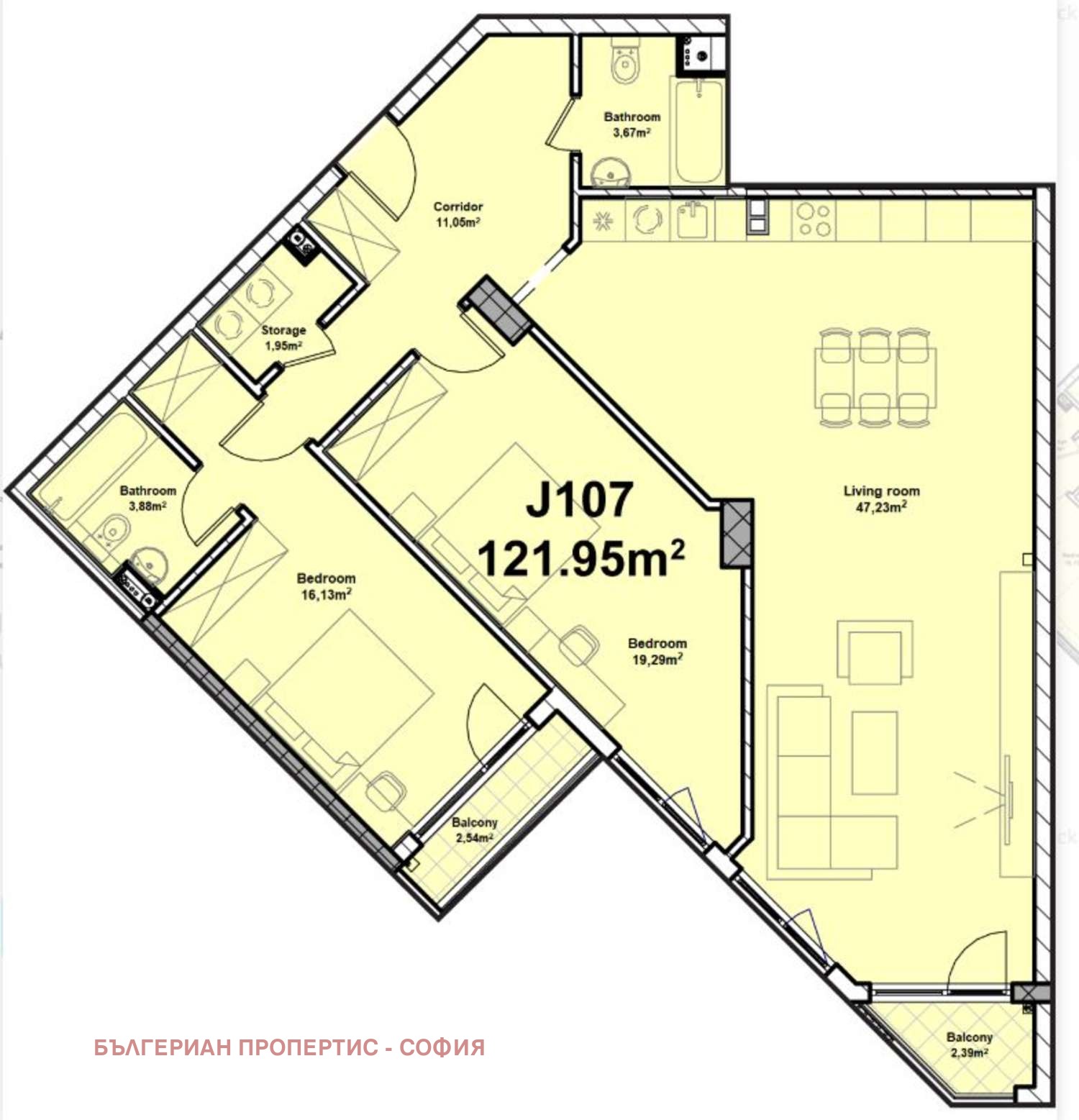 Продава 3-СТАЕН, гр. София, Полигона, снимка 11 - Апартаменти - 53710072