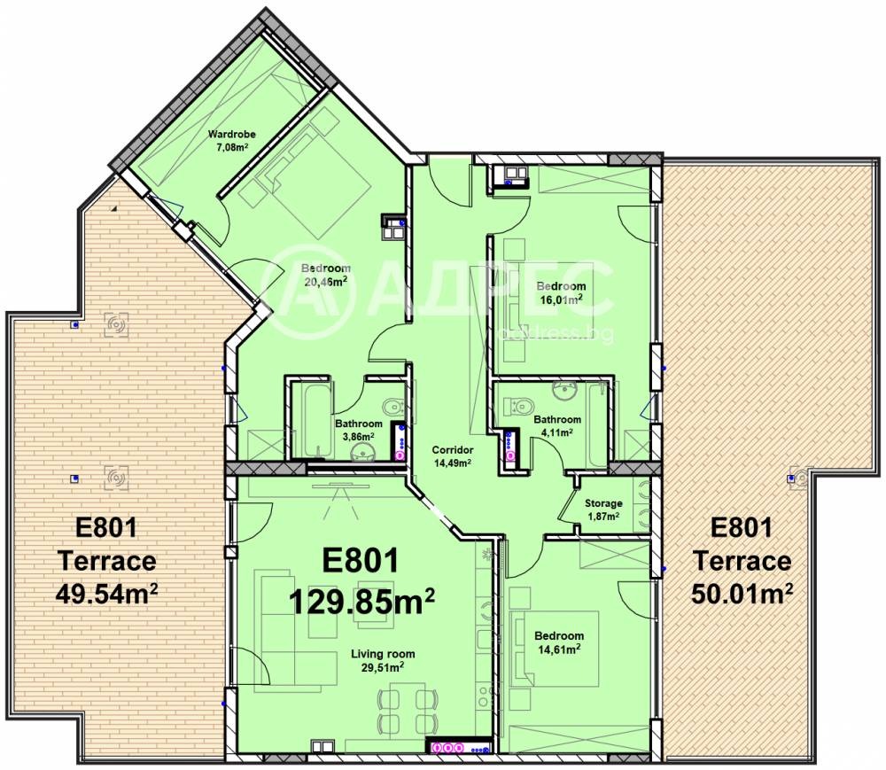 Продава МНОГОСТАЕН, гр. София, Полигона, снимка 3 - Апартаменти - 53766105
