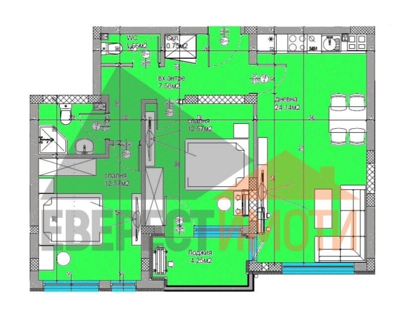 Продава 3-СТАЕН, гр. Пловдив, Христо Смирненски, снимка 2 - Aпартаменти - 48101549