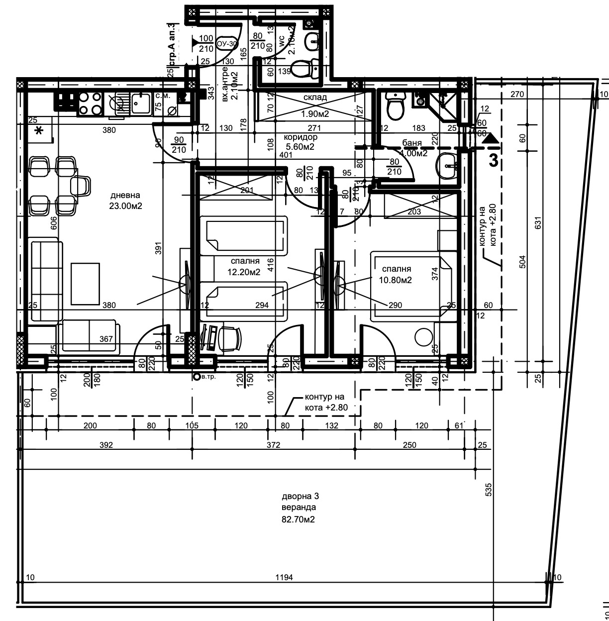 Продава 3-СТАЕН, гр. Пловдив, Беломорски, снимка 2 - Апартаменти - 49207701
