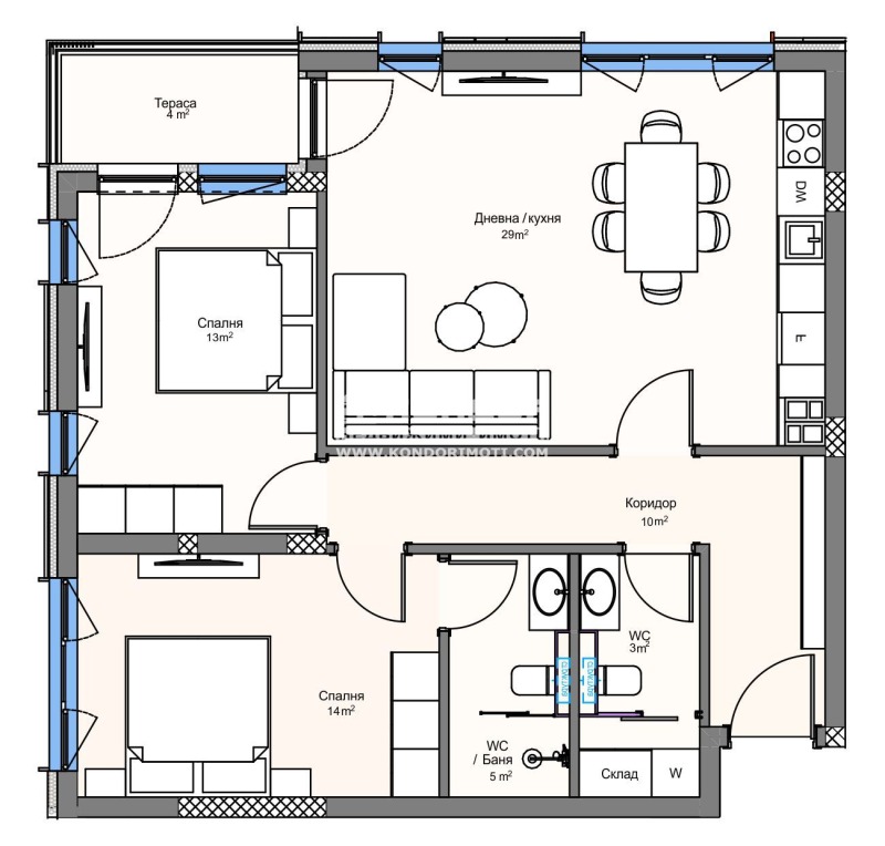 En venta  2 dormitorios Plovdiv , Karshiyaka , 108 metros cuadrados | 81819671 - imagen [2]