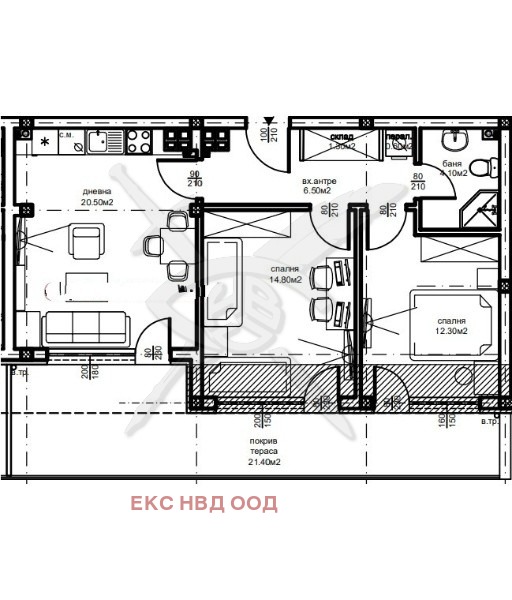 Zu verkaufen  2 Schlafzimmer Plowdiw , Juschen , 110 qm | 35054349