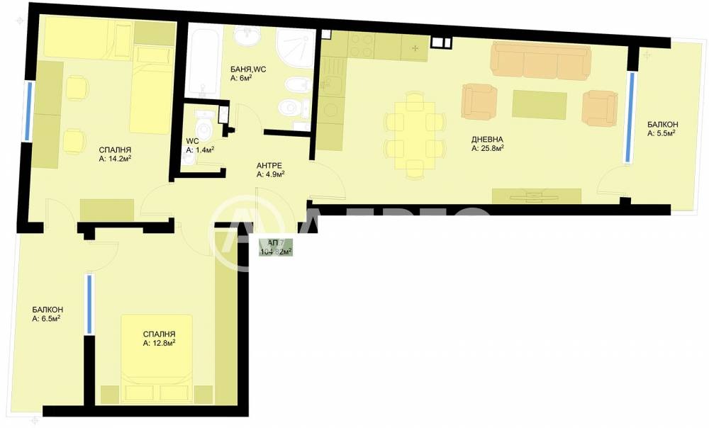 Продава 3-СТАЕН, гр. Варна, Гранд Мол, снимка 4 - Апартаменти - 55122480