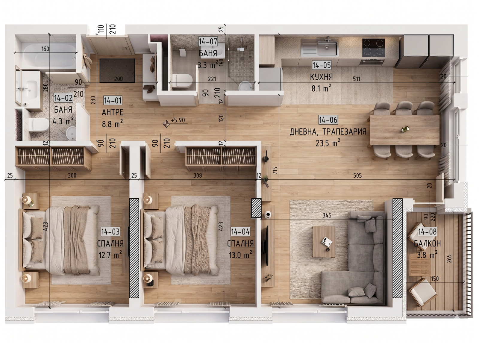 Продава 3-СТАЕН, гр. София, Малинова долина, снимка 2 - Апартаменти - 53364532