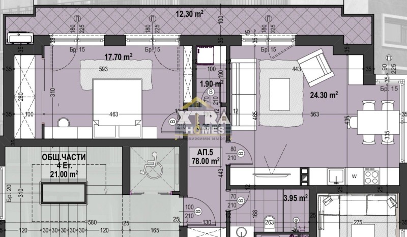 Продава 3-СТАЕН в град София, Център - 90 кв.м / 340 442 € » 665 846.68 лв., ЕКСТРА ХОУМС