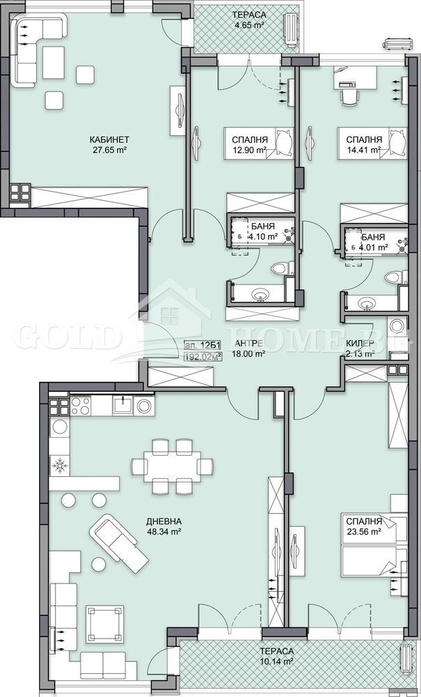 For Sale  3+ bedroom Plovdiv , Gagarin , 228 sq.m | 92715691 - image [2]