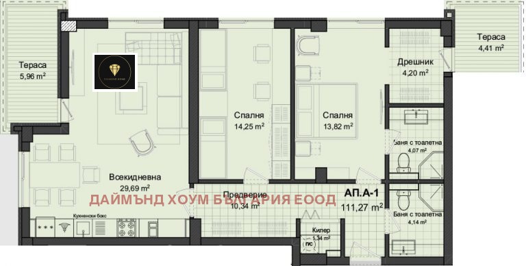 En venta  2 dormitorios Plovdiv , Gagarin , 130 metros cuadrados | 70428993 - imagen [2]