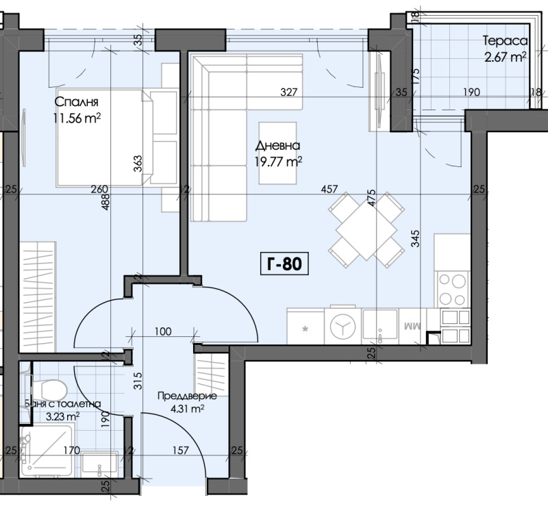 En venta  1 dormitorio Plovdiv , Gagarin , 62 metros cuadrados | 53906441 - imagen [2]