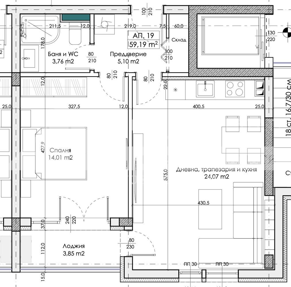 Продава 2-СТАЕН, гр. Пловдив, Беломорски, снимка 3 - Апартаменти - 53581839
