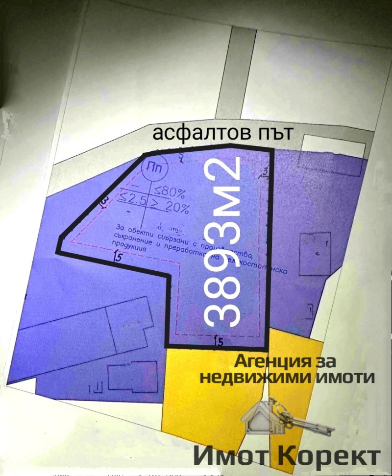 Продава ПАРЦЕЛ в област Пловдив, гр. Асеновград - 3893 кв.м / 194 650 € » 380 702.31 лв., ИМОТ КОРЕКТ АСЕНОВГРАД