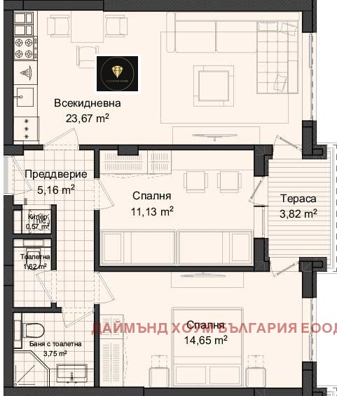 Продава 3-СТАЕН, гр. Пловдив, Гагарин, снимка 2 - Aпартаменти - 47505156