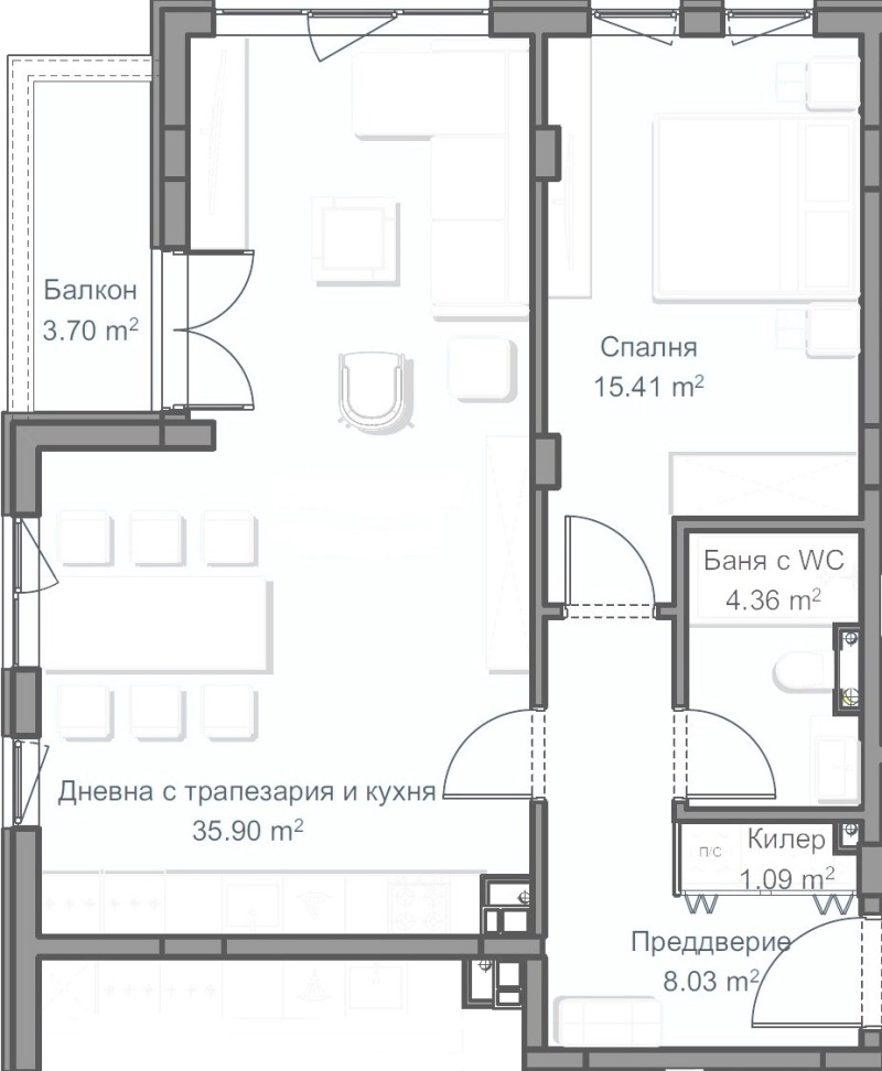 Satılık  2 yatak odası Plovdiv , Hristo Smirnenski , 100 metrekare | 54473603 - görüntü [13]