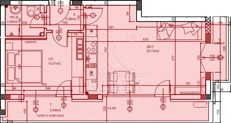 À venda  1 quarto Plovdiv , Ostromila , 81 m² | 71744876 - imagem [3]