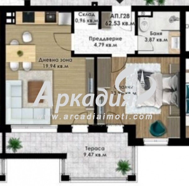 Zu verkaufen  1 Schlafzimmer Plowdiw , Komatewsko schose , 72 qm | 60825747