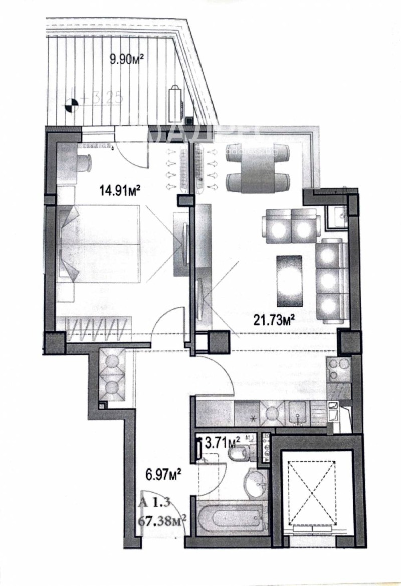 Til salgs  1 soverom Sofia , Krastova vada , 82 kvm | 10922617 - bilde [4]