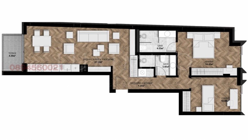 Na prodej  2 ložnice Sofia , Centar , 100 m2 | 74680115 - obraz [16]