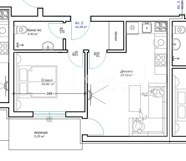 Продава  2-стаен град Варна , м-т Пчелина , 48 кв.м | 54020768 - изображение [2]