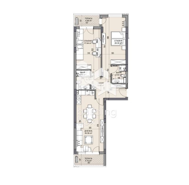 Eladó  2 hálószobás Plovdiv , Gagarin , 125 négyzetméter | 97216205 - kép [2]