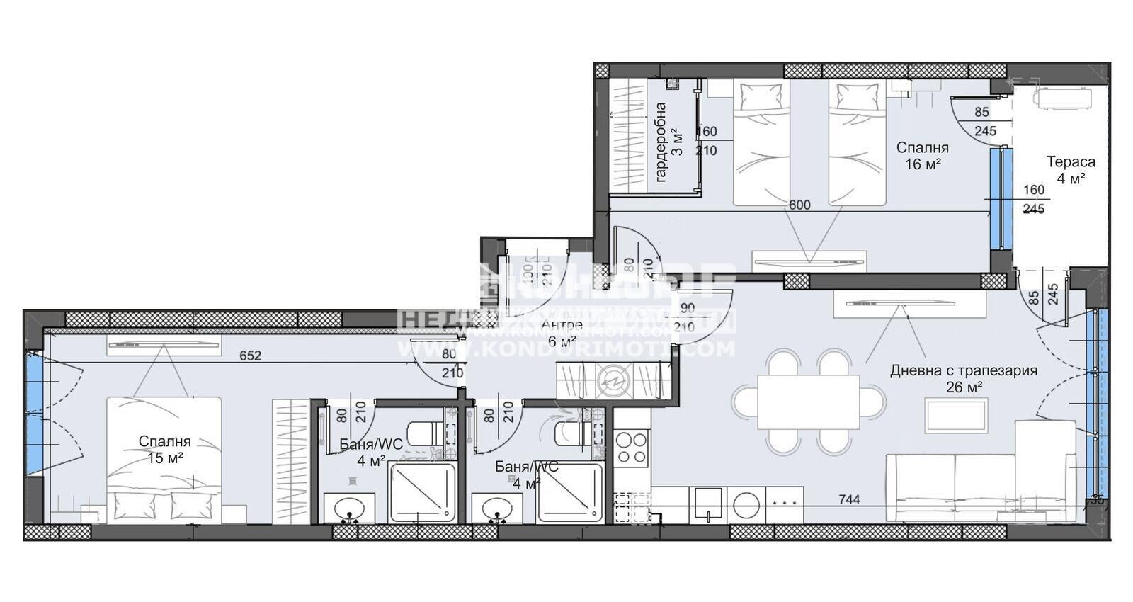 Продава 3-СТАЕН, гр. Пловдив, Тракия, снимка 2 - Апартаменти - 55529408