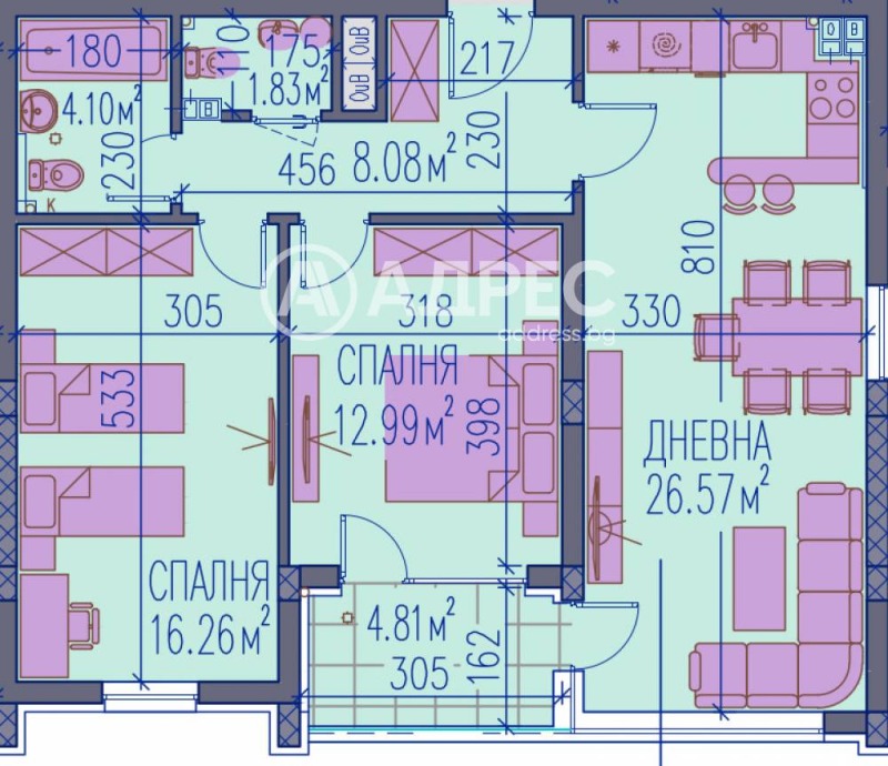 Til salgs  2 soverom Plovdiv , Trakija , 108 kvm | 64312201