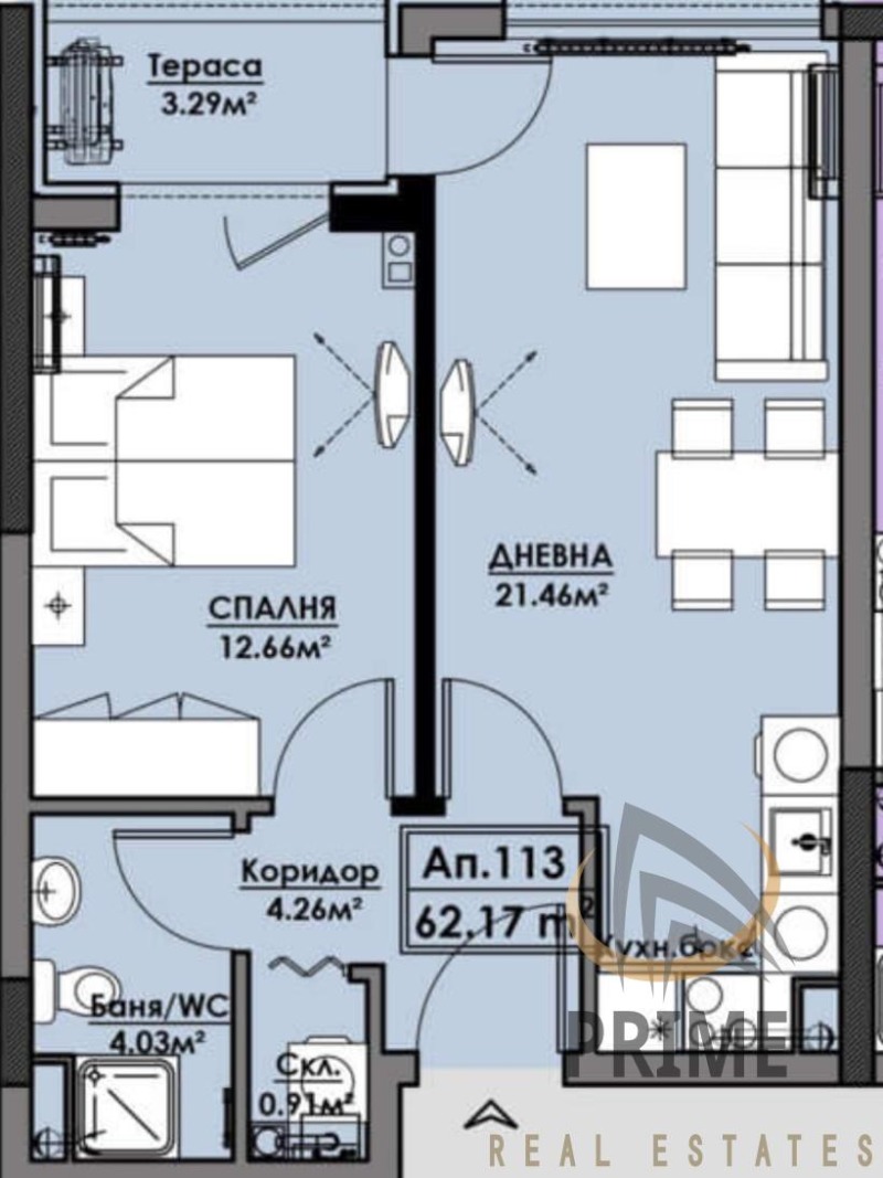 Продава 2-СТАЕН, гр. Бургас, Славейков, снимка 1 - Aпартаменти - 49390301