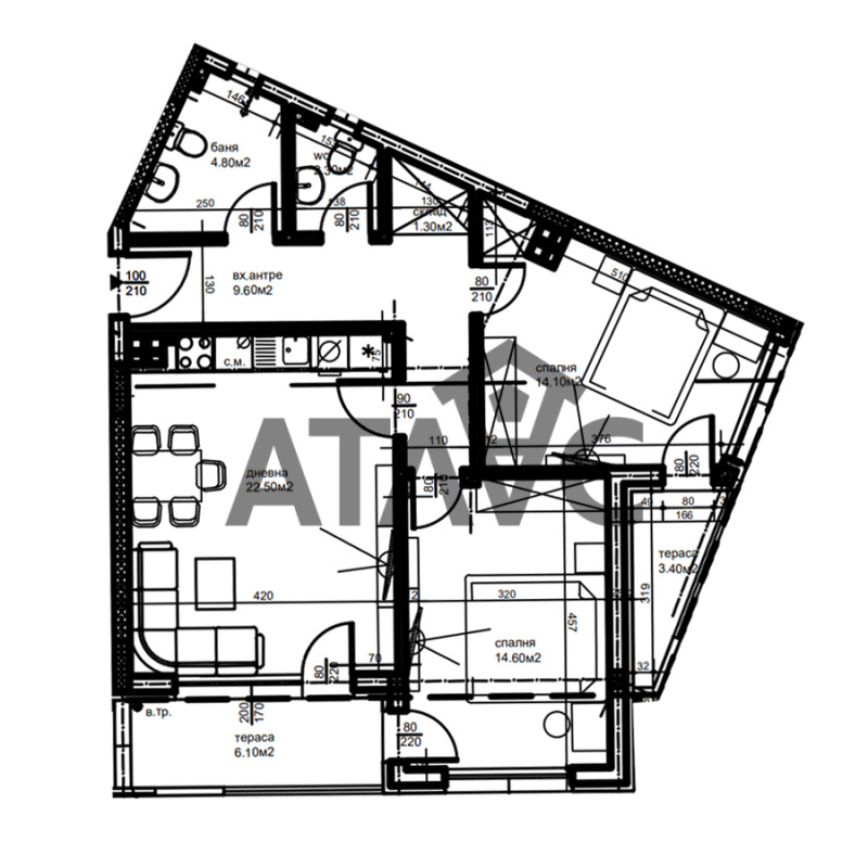 Продава 3-СТАЕН, гр. Пловдив, Коматевски възел, снимка 2 - Aпартаменти - 47795423