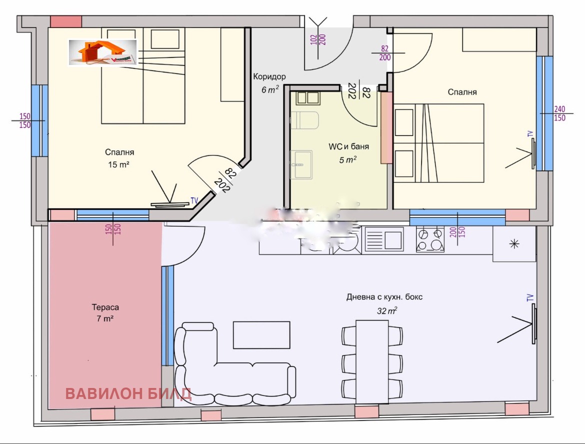 Продава 3-СТАЕН, гр. Пловдив, Коматевски възел, снимка 4 - Апартаменти - 54270381