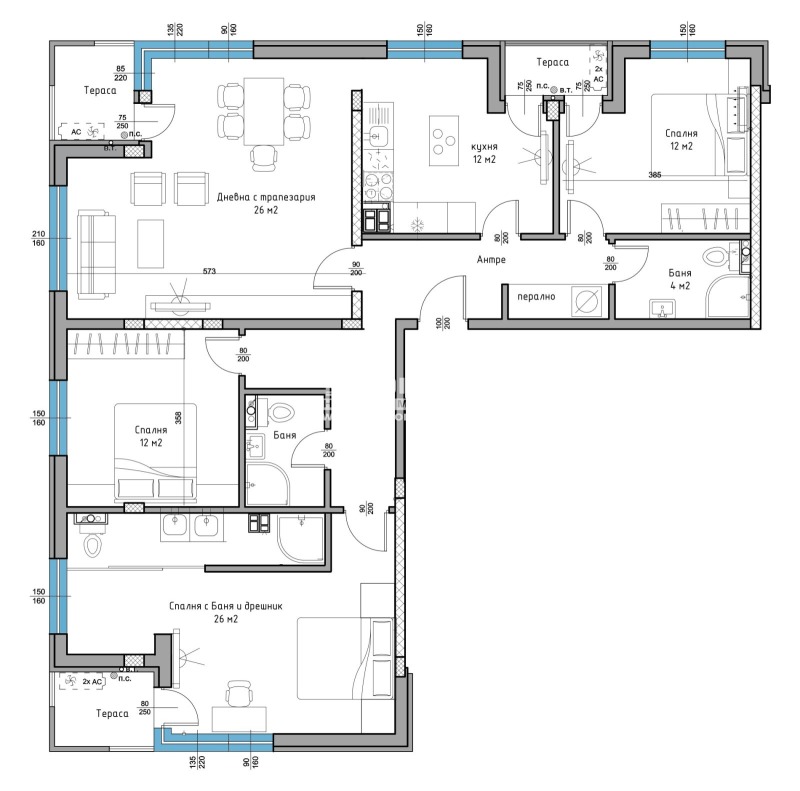 Продается  3+ спальни Пловдив , Център , 166 кв.м | 14022548 - изображение [2]