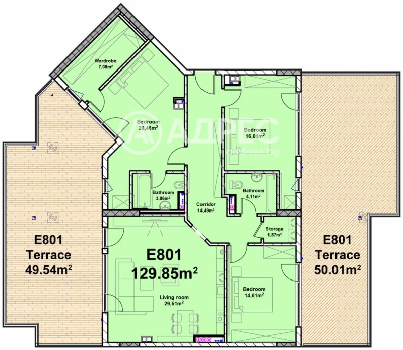Продава МНОГОСТАЕН, гр. София, Полигона, снимка 3 - Апартаменти - 53365807