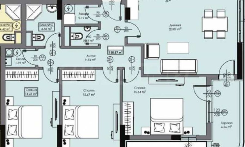 Продава 4-СТАЕН, гр. Бургас, Славейков, снимка 1 - Aпартаменти - 48814696