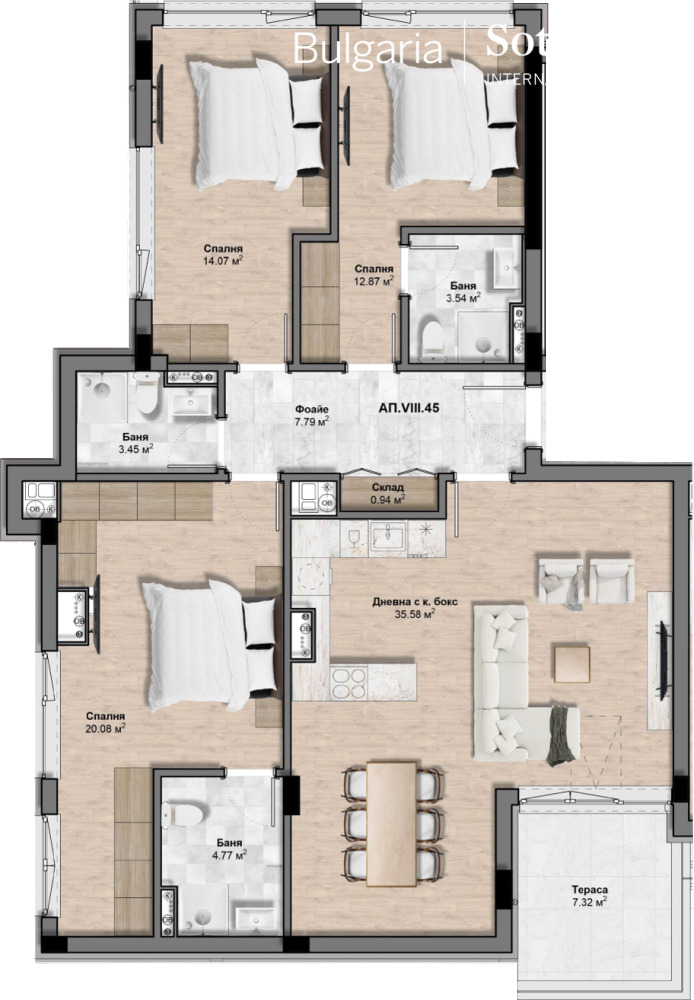 Продава 4-СТАЕН, гр. София, Банишора, снимка 11 - Апартаменти - 54119461