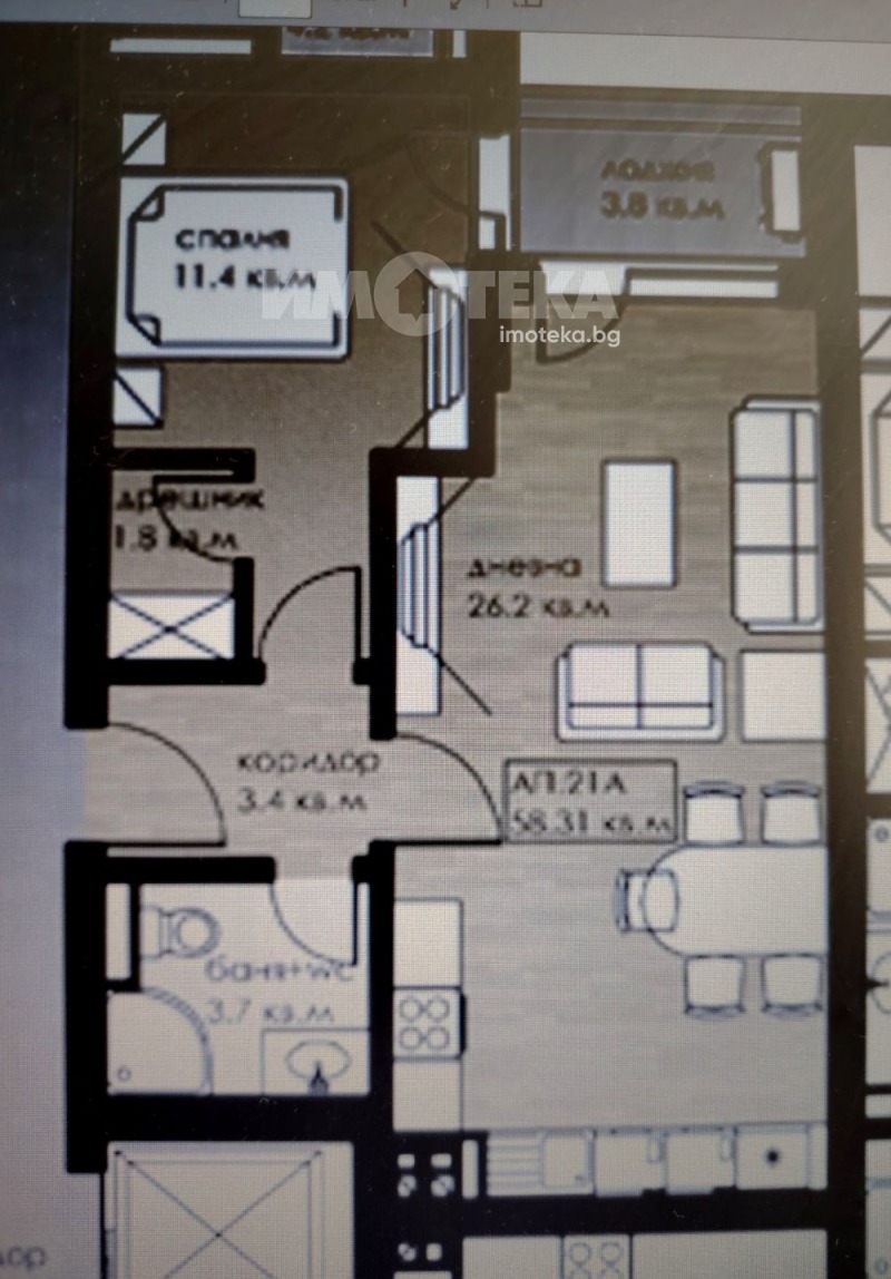 Продава  2-стаен, град София, Дружба 2 •  155 880 € • ID 37883454 — holmes.bg - [1] 
