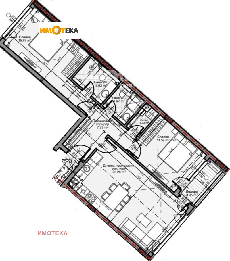 À venda  2 quartos Sofia , Mladost 4 , 100 m² | 77038145