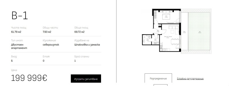 На продаж  1 спальня София , Манастирски ливади , 70 кв.м | 96771231 - зображення [2]